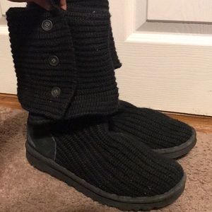 UGG Black Classic Knit Uggs (Wear Short AND Tall)